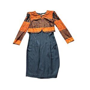 WNY Women's Orange & Black Casual Dress